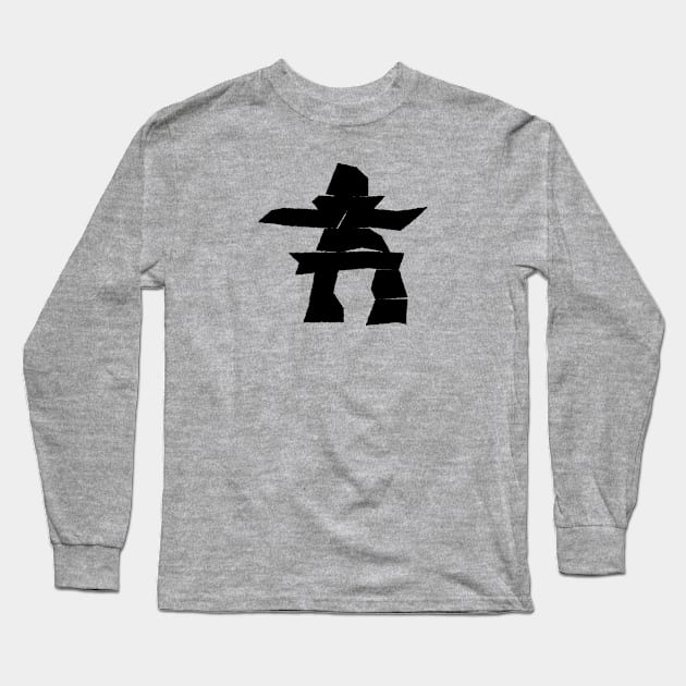 Inukshuk - Native American Long Sleeve T-Shirt by carobaro